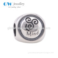 Three Sides Customized Stamp Fashionable Jewelry Solid Silver Wholesale Beads